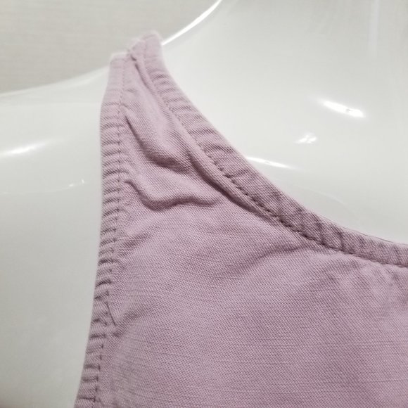 Free Heart top Large sleeveless shredded fringe raw hem keyhole tank twill boho - Picture 6 of 13